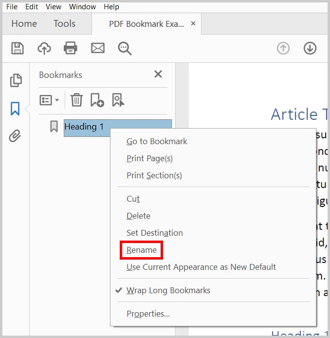 how to generate table of contents in adobe acrobat pro