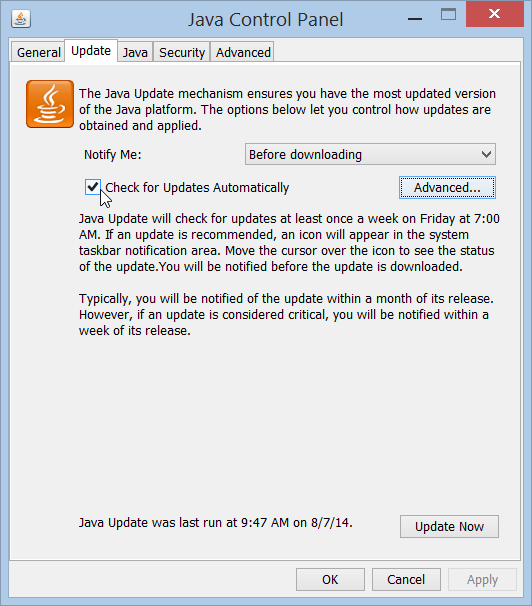 java update windows 10 32 bit