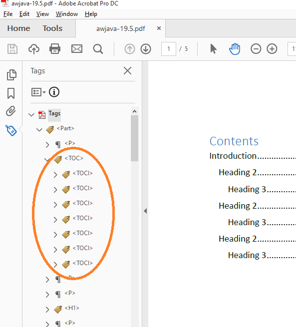 how to generate table of contents in adobe acrobat pro